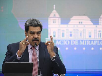 El presidente de Venezuela, Nicolás Maduro, durante una conferencia en Caracas, el 30 de noviembre de 2022.