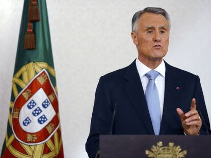 El presidente de Portugal, An&iacute;bal Cavaco Silva, en su discurso. 