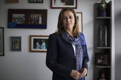 Margarita Zavala en su casa durante una entrevista.