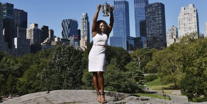 Serena Williams, el lunes en el Central Park de Nueva York. 