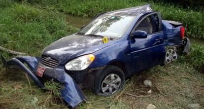 Imagen del vehículo accidentado.