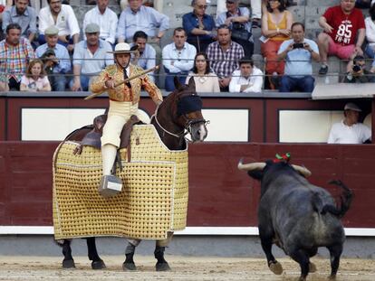 Novillo de la ganadería de Flor de Jara, lidiado en Madrid el 3 de junio de 2017.