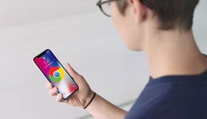 Google chrome y Face ID.