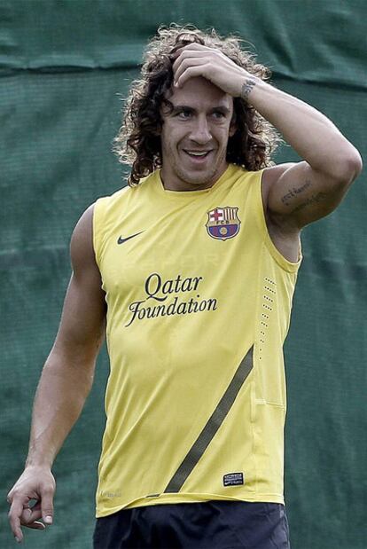 Puyol, durante un entrenamiento.