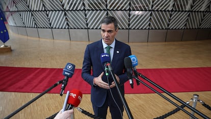 El presidente del Gobierno, Pedro Sánchez, este jueves en Bruselas.