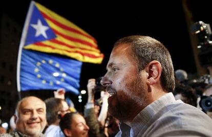 El candidato n&uacute;mero cinco de Junts pel S&iacute;, Oriol Junqueras, este domingo.