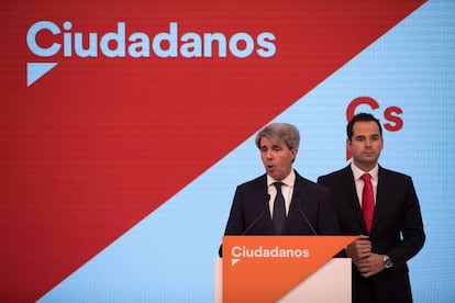 Ángel Garrido e Ignacio Agudo, en la sede de Ciudadanos.