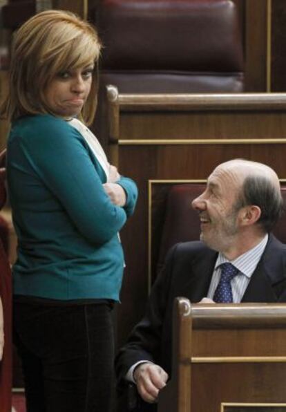 Elena Valenciano y Alfredo Pérez Rubalcaba.