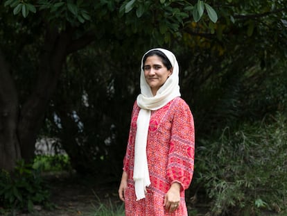 Afghan activist Shabana Basij-Rasikh at Spain's National Research Council (CSIC) where she received a UNICEF award; September 7, 2023.