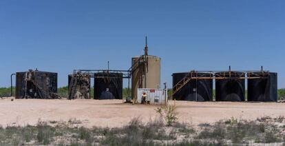 Tanques de petróleo en Odesa, Texas.