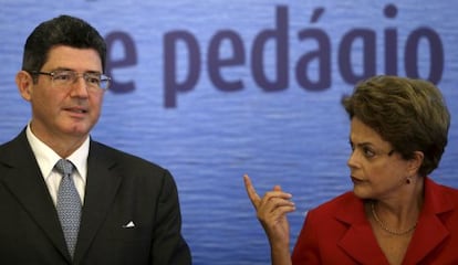 El ministro de Economía de Brasil, Joaquim Levy, y la presidenta, Dilma Rousseff, el pasado mayo en Brasilia.