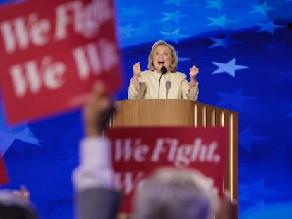 Hillary Clinton, durante su discurso de este lunes en Chicago.