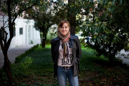 Blanca Fernández Ochoa posa para un proyecto estudiantil del IES Isaac Newton de Madrid, el 23 de abril de 2013.