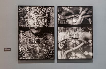 Dos fotografías realizadas a través de múltiples exposiciones de la emulsión, en la comunidad de Aracá y Surucucus en 1983.