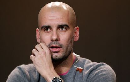 Guardiola, durante la entrega del Bal&oacute;n de Oro.