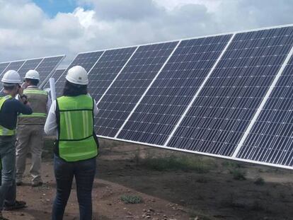 Imagen de archivo de una planta fotovoltaica de Iberdrola.