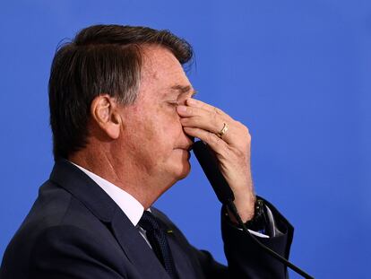 O presidente Jair Bolsonaro participa de cerimônia no Palácio do Planalto, em Brasília, nesta quarta-feira, 11 de agosto.