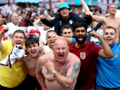 orcedores no estádio Wembley, em 29 de junho.