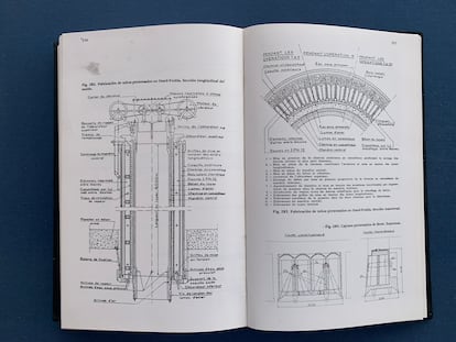 Planos de Eugène Freyssinet incluidos en la biografía de José Antonio Fernández Ordóñez.
