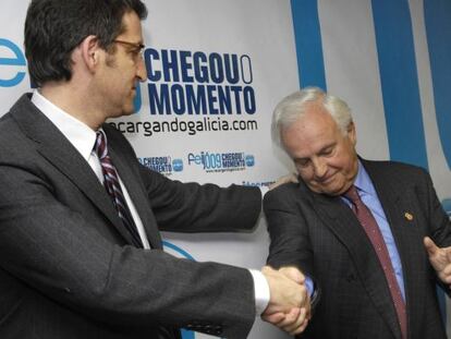 Feij&oacute;o y Baltar, durante la campa&ntilde;a de 2009 que convirti&oacute; al primero en presidente de la Xunta.