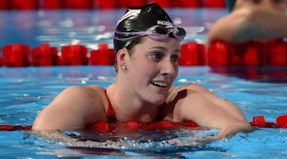 Missy Franklin, tras conseguir el oro en la final de los 200m espalda.