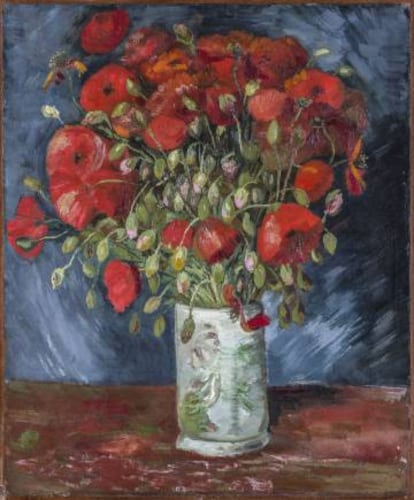 'Jarrón con amapolas' (1886), de Vincent Van Gogh. 