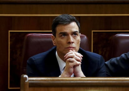 Socialist Party leader Pedro Sánchez during Friday’s debate.