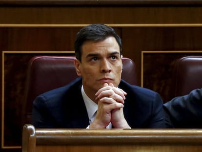 Socialist Party leader Pedro Sánchez during Friday’s debate.