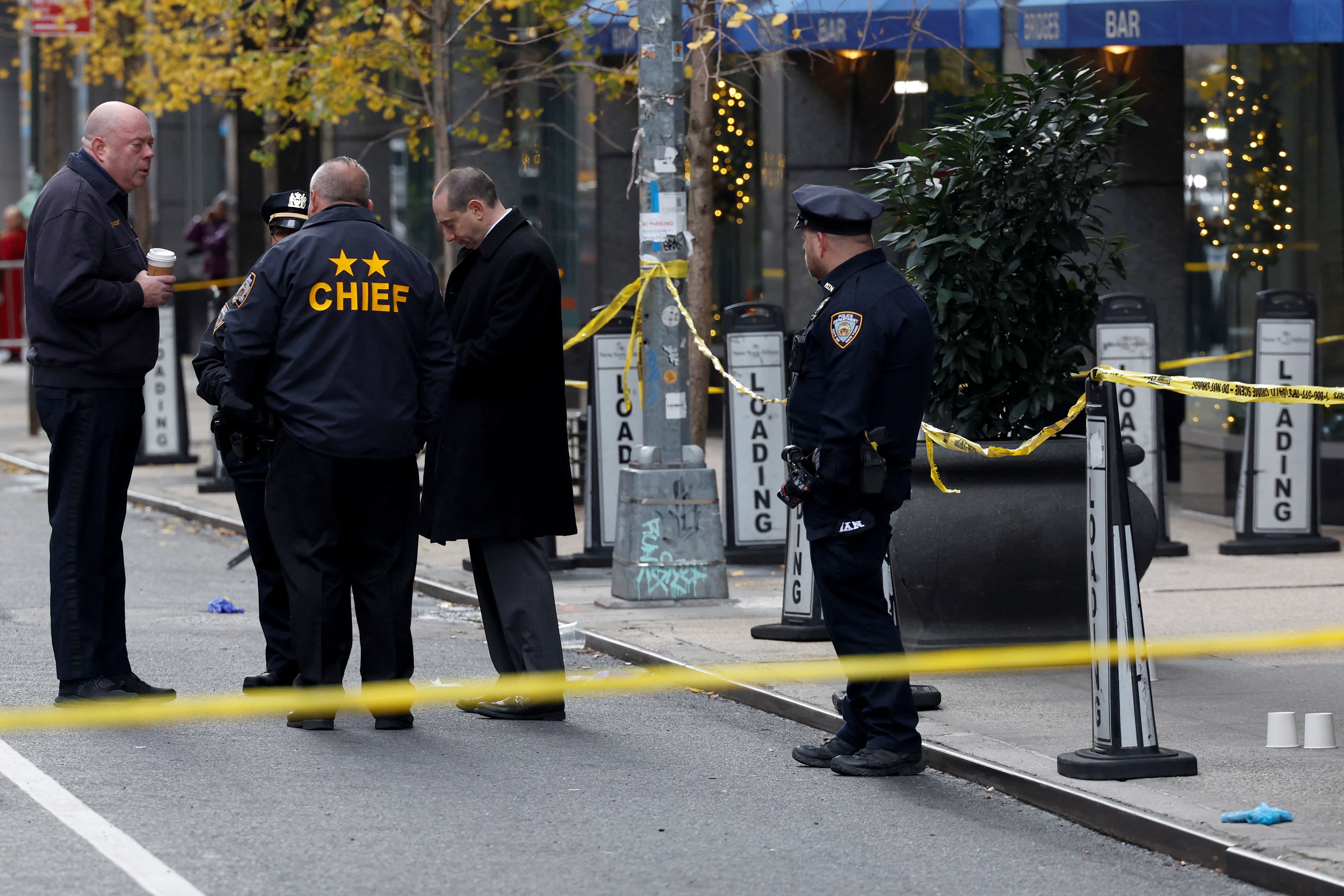 Agentes de policía en el lugar del suceso, este miércoles en en centro de Manhattan.