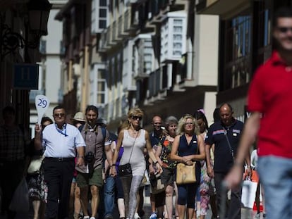 Turistas en el centro de Málaga.