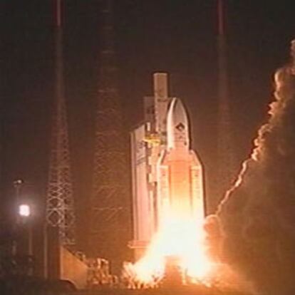 Momento en el que la sonda es enviada al espacio desde la Guayana francesa.