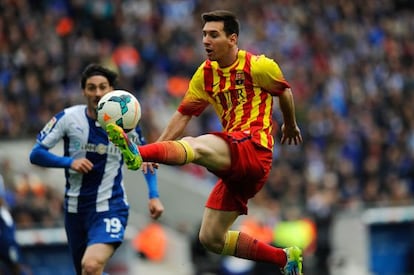 Messi i Colotto en una imatge d'un partit entre l'Espanyol i el Barça d'enguany.