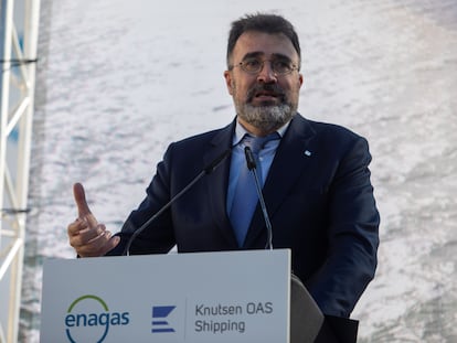 El presidente del Puerto de Barcelona, Lluís Salvadó, en una intervención reciente.