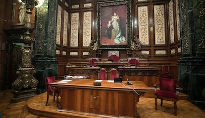 Saló de plens de l'Ajuntament de Barcelona.