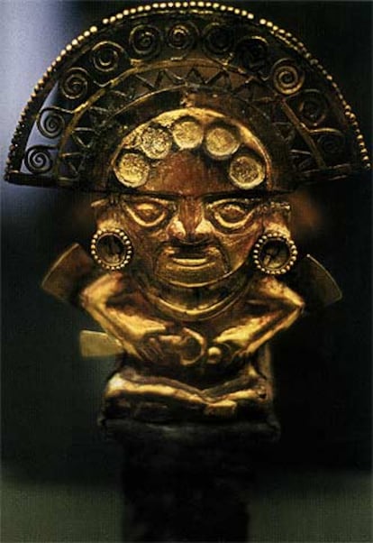 Figura del rey Naymlap de Perú (Museum für Völkerkunde de Berlín).