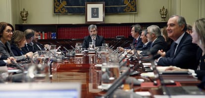 La reuni&oacute;n del Poder Judicial, este jueves.