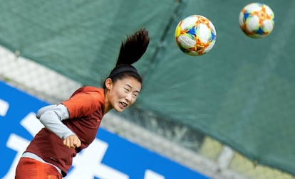 La china Wan Ying, en un entrenamiento