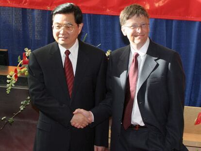 Hu Jintao y Bill Gates.
