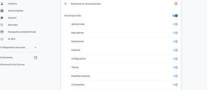 Sincronizar en Chrome