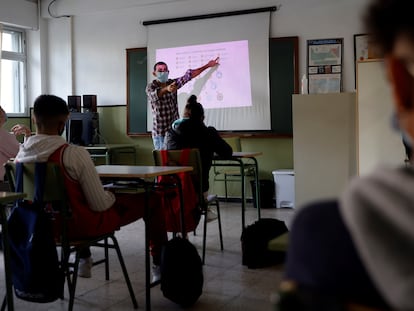 Clase en un instituto de Fuenlabrada (Madrid), el pasado octubre.