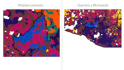 Patrones de voto de la elección judicial en el Altiplano de San Luis Potosí y en los Estados de Guerrero y Michoacán.