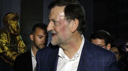 Rajoy, con el golpe en la cara tras ser agredido.