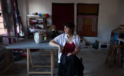 Sara Ramo, en su estudio temporal en Madrid.