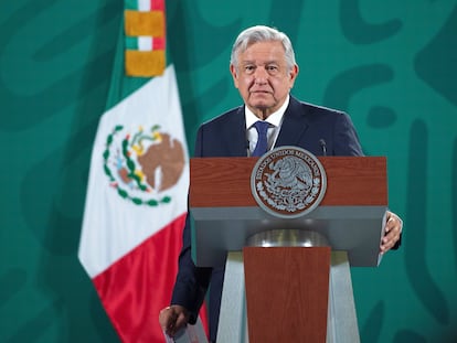 El presidente de México, Andrés Manuel López Obrador, durante una conferencia de prensa matutina.