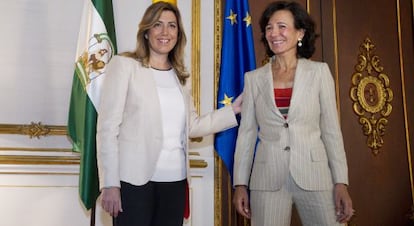 La presidenta de la Junta, Susana Díaz, y la presidenta del Santander, Ana Botín.