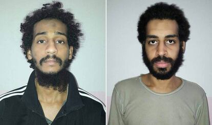 Foto facilitada por las Fuerzas Democráticas Sirias de El Shafee el-Sheikh (izquierda) y Alexanda Kotey (derecha).