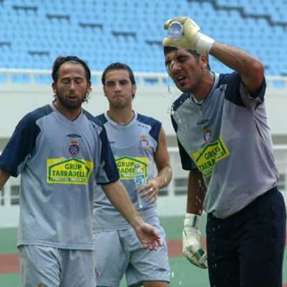 Tamudo, David García y Gorka, durante un entrenamiento en Nanjing.