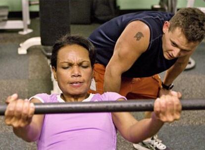 Condoleezza Rice, practicando deporte.