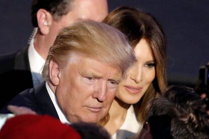 Donald Trump y su esposa Melania, tras ser elegido presidente.
