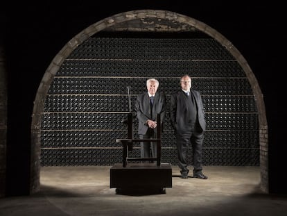 Josep Ferrer, honorary president of Freixenet, and Josep Lluis Bonet, company president.